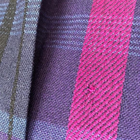 Vintage medium plaid pleated wool skirt purple 4 - Picture 8 of 8